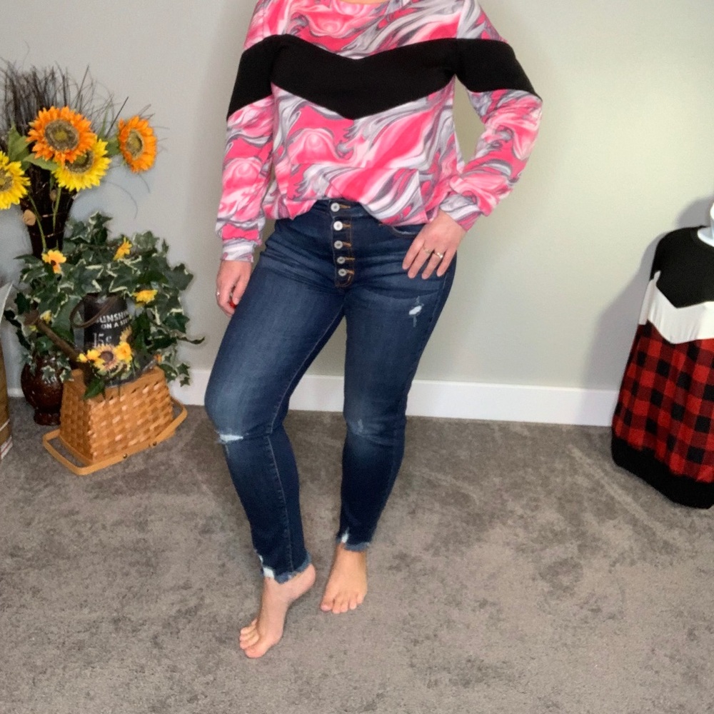 High rise button fly Kancan Jeans